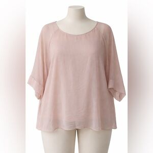 Chic Sheer Blouse in Soft Pink